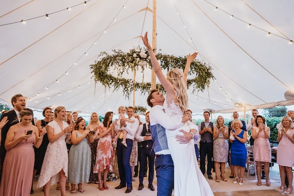 Anna & Luke PapaKåta Sperry Tent Wedding, Cambridgeshire, Matthew Wilkinson Photography; Bride & Groom Dancing