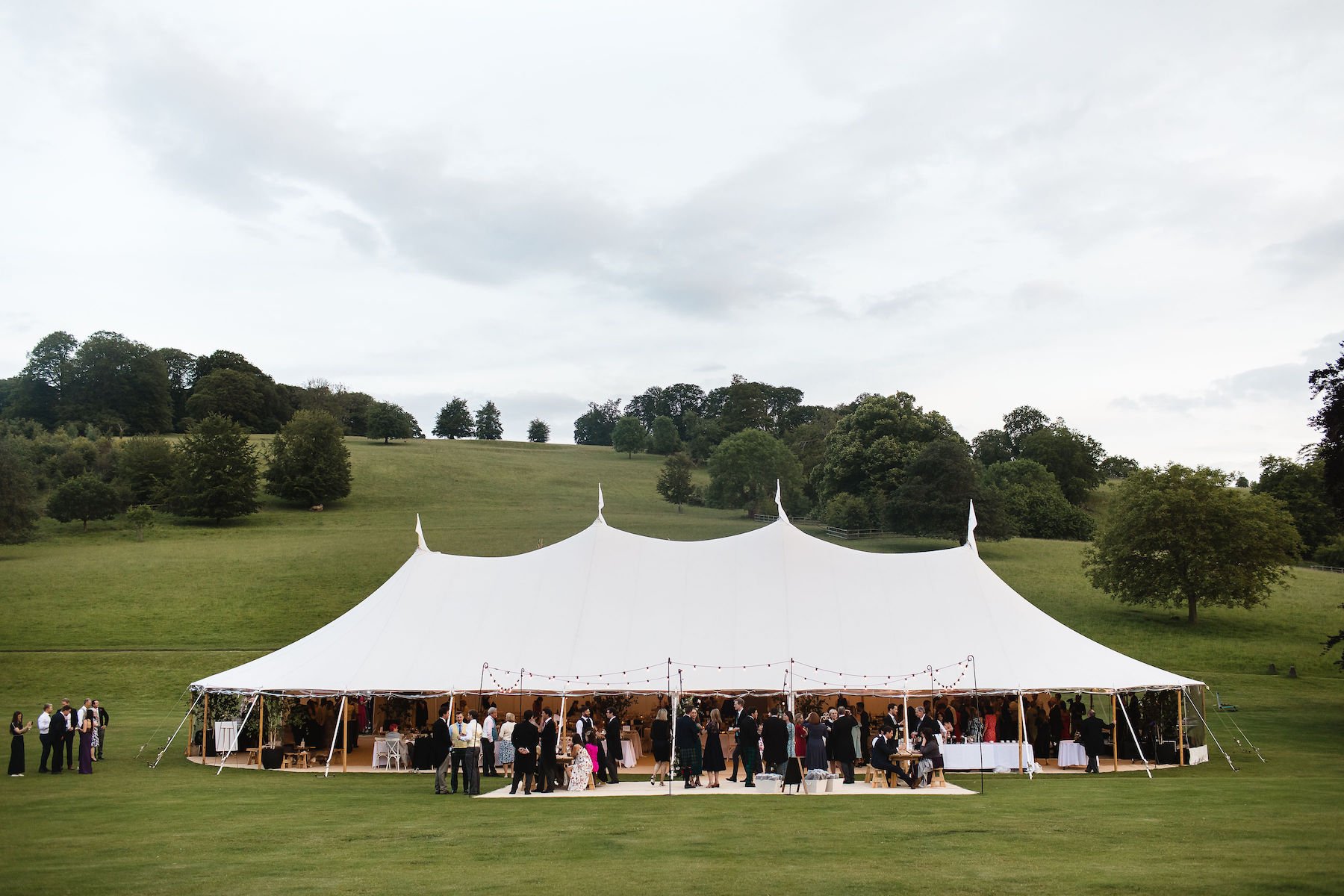 Frances & Ivo PapaKåta Sperry Tent Wedding at the Beautiful Stonor Park, Oxfordshire, Emma Hare Photography; Sperry Tent Exterior