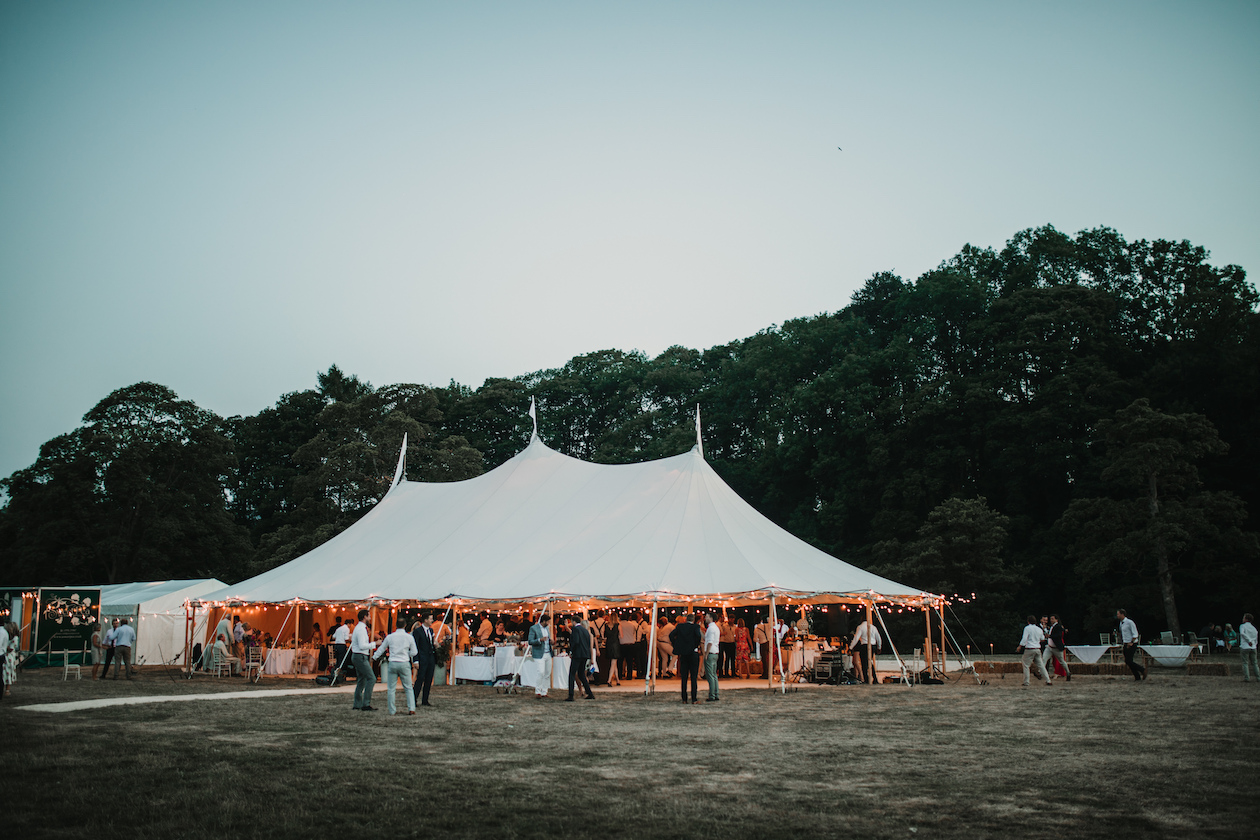 Emma & Tannah PapaKåta Sperry Tent Wedding, Yorkshire Dales, Natalie Pluck Photography; Sperry Tent Exterior Evening Emma & Tannah PapaKåta Sperry Tent Wedding, Yorkshire Dales, Natalie Pluck Photography; Sperry Tent Exterior Evening
