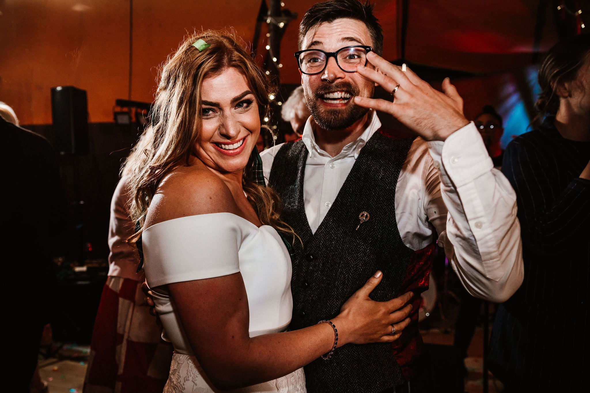 Katie & Jes PapaKata Tipi Wedding, Hidden River Cabins, Ally M Photography; Just Married Excitement