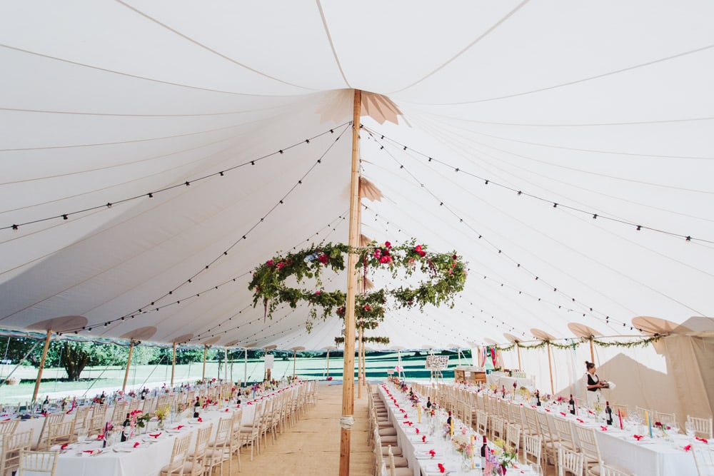 Emma & James PapaKåta Sperry Tent wedding in Staveley, North Yorkshire captured by Fox Tail Photography; Sperry Tent Interior