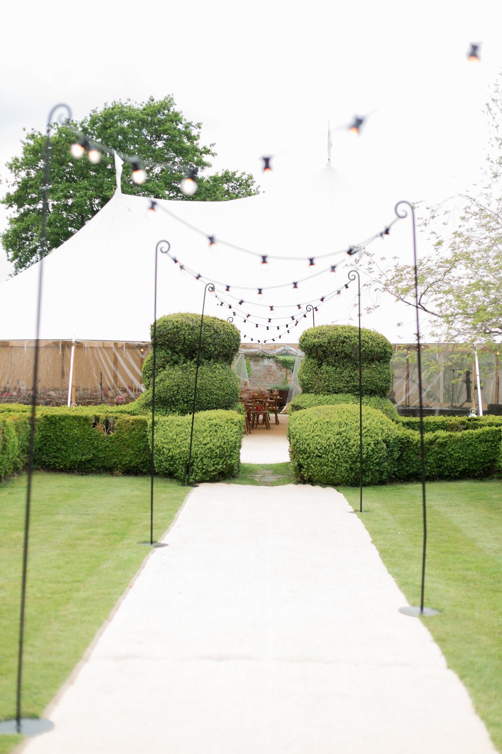Hannah & Tom Stunning PapaKåta Sperry Tent Wedding in West Horsley, Surrey. Captured Beautifully by Helen Warner Photography; Sperry With Festoon Walkway
