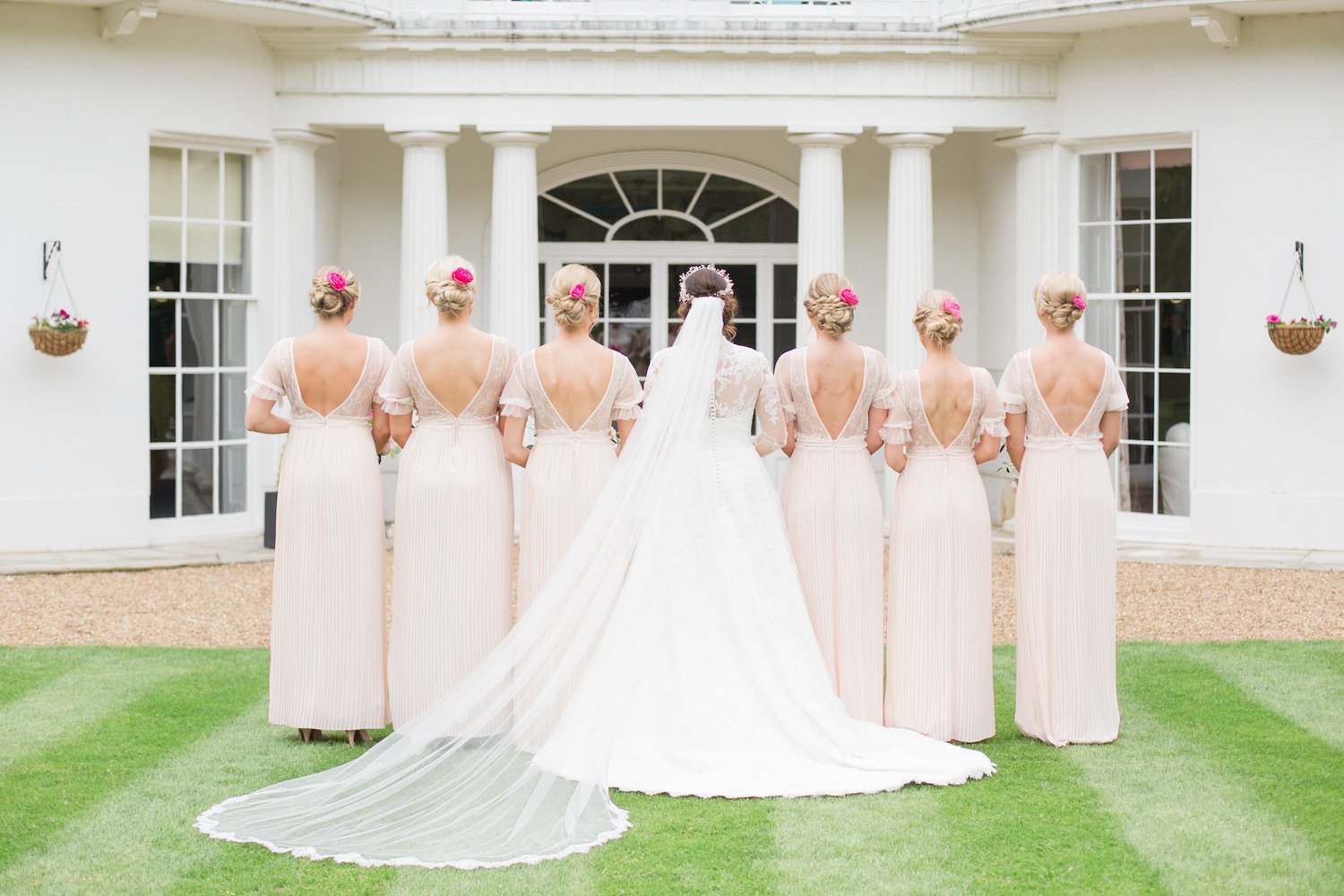 Hannah & Tom Stunning PapaKåta Sperry Tent Wedding in West Horsley, Surrey. Captured Beautifully by Helen Warner Photography; Bridesmaids Dress Details