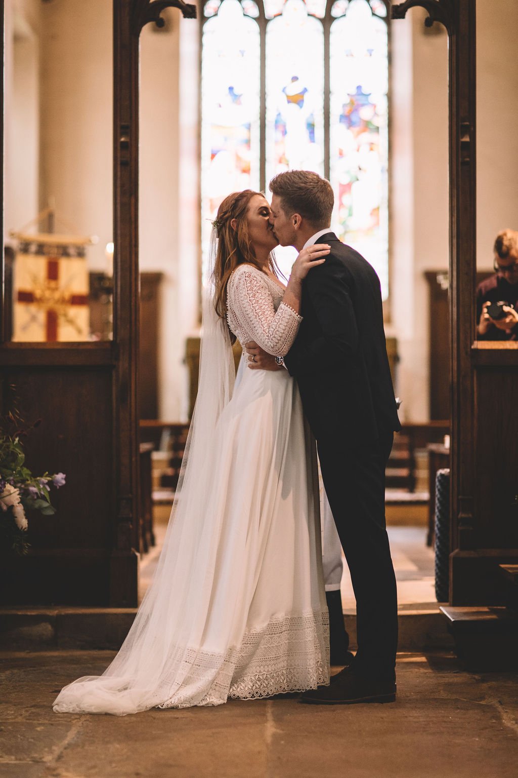 Charlotte & Joe PapaKåta Tipi Tent Wedding, North Yorkshire, Lumiere Photography; Kiss the Bride