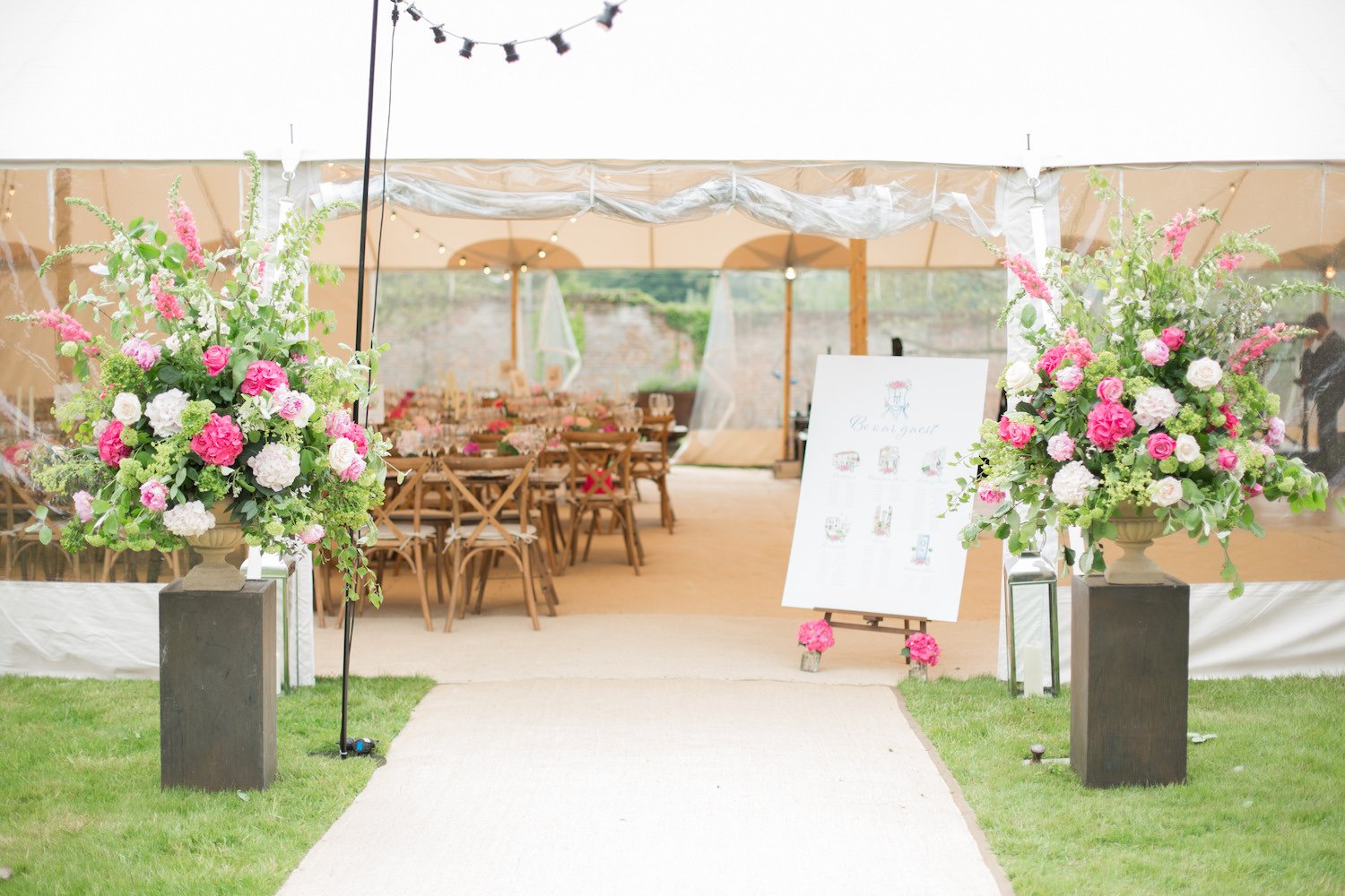 Hannah & Tom Stunning PapaKåta Sperry Tent Wedding in West Horsley, Surrey. Captured Beautifully by Helen Warner Photography; Beautiful Sperry Entrance