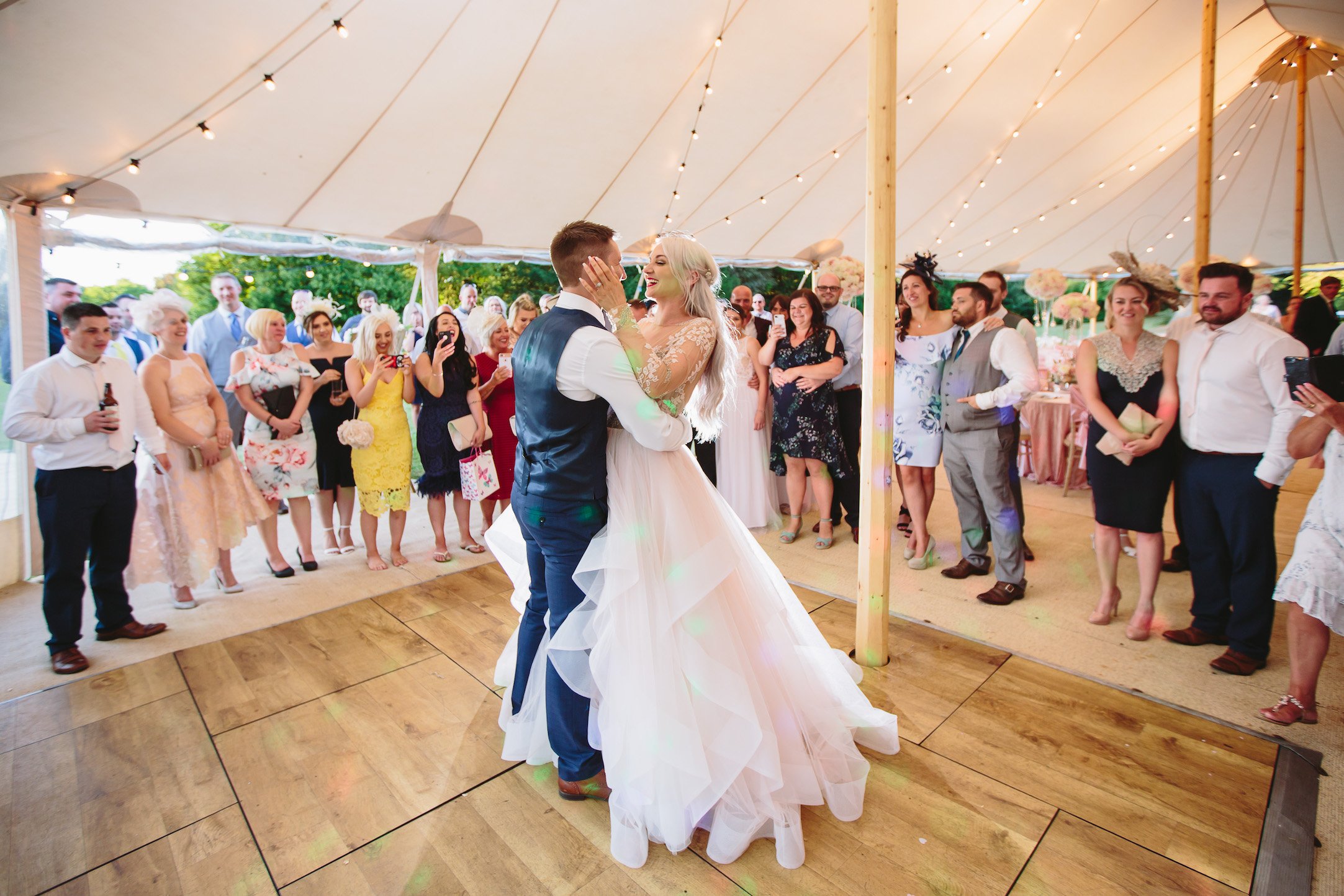 Sarah & Greg PapaKåta Sperry Tent Wedding at Saltmarshe Hall in Howden, Yorkshire. Photographed by Barnaby Aldrick; The First Dance