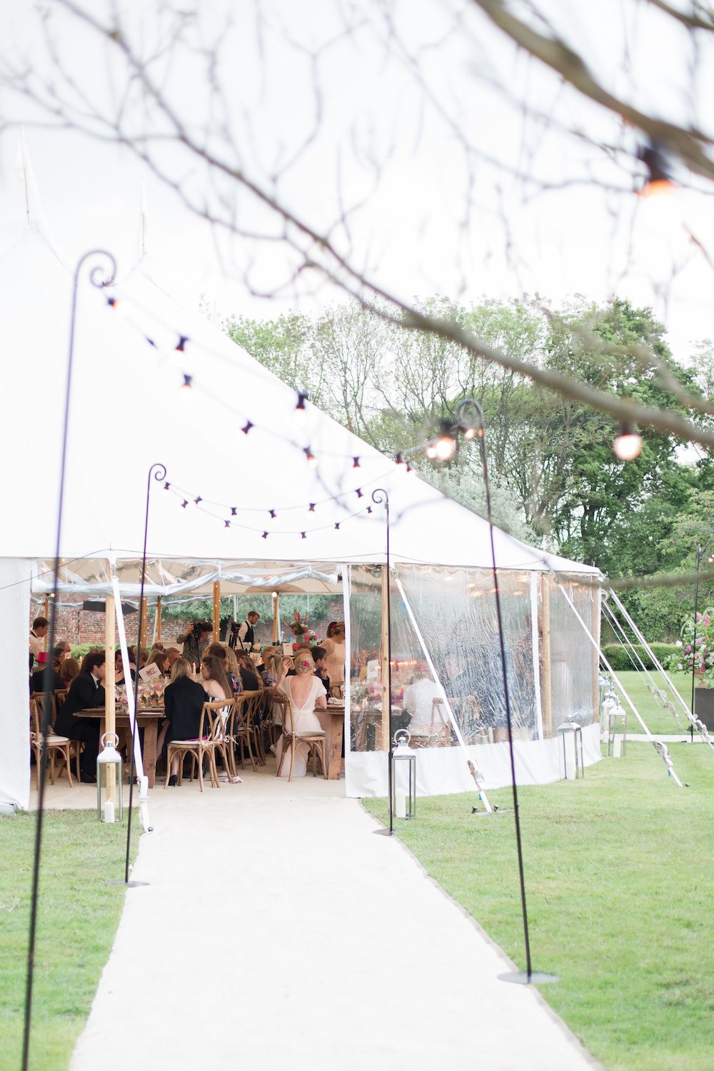 Hannah & Tom Stunning PapaKåta Sperry Tent Wedding in West Horsley, Surrey. Captured Beautifully by Helen Warner Photography; Sperry Exterior