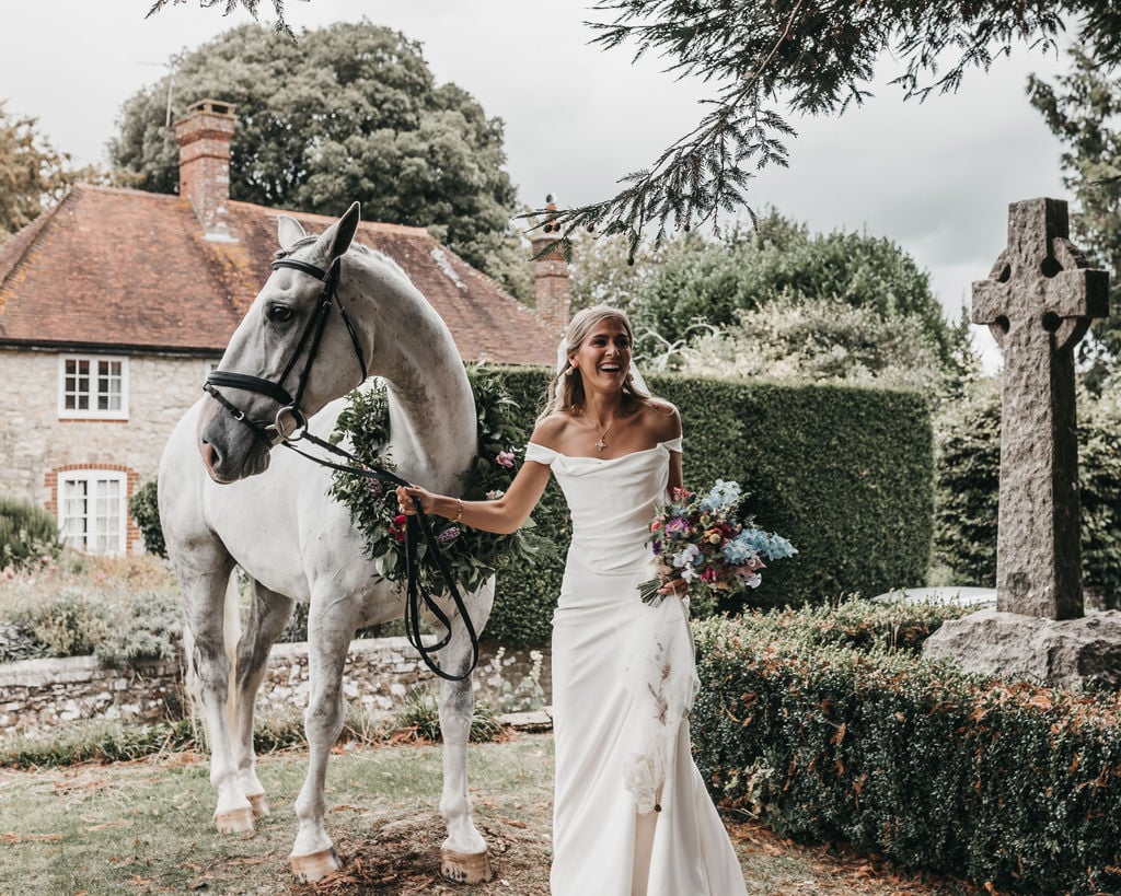 Lottie & Lanto's stunning PapaKåta Tipi & Sperry Tent Wedding in Shipley, West Sussex. Photography by Ben Wigglesworth; Gorgeous Horse