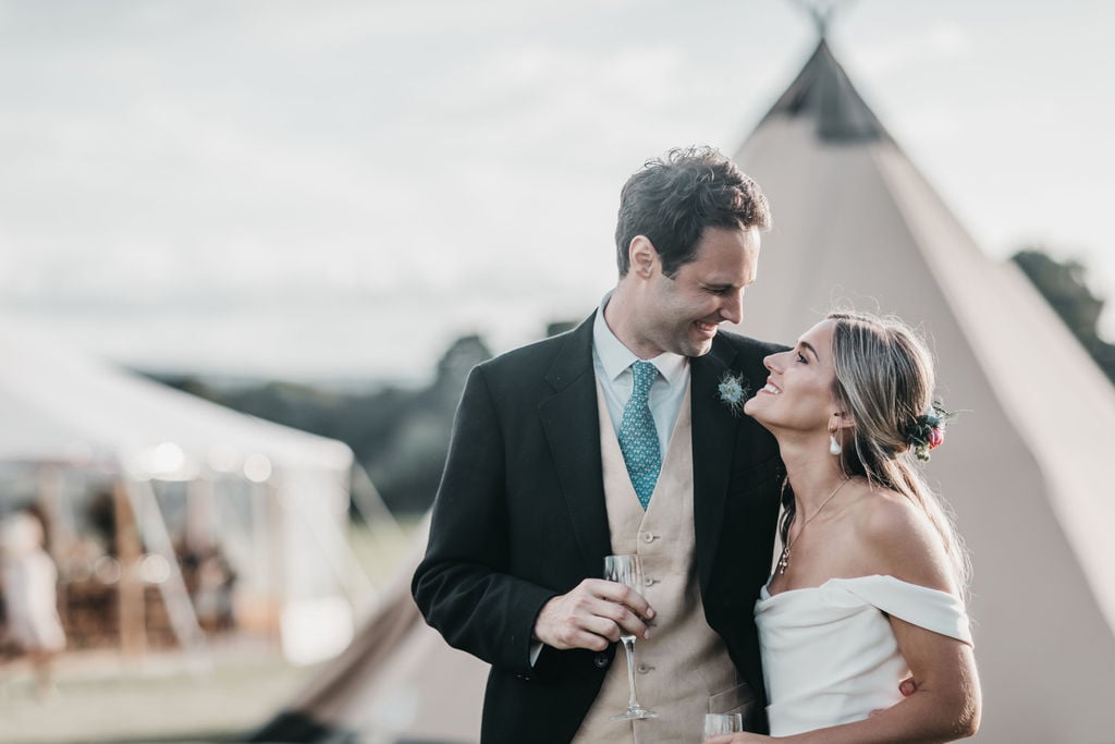 Lottie & Lanto's stunning PapaKåta Tipi & Sperry Tent Wedding in Shipley, West Sussex. Photography by Ben Wigglesworth; The New Mr & Mrs