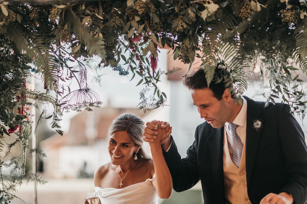 Lottie & Lanto's stunning PapaKåta Tipi & Sperry Tent Wedding in Shipley, West Sussex. Photography by Ben Wigglesworth; Entering the Sperry