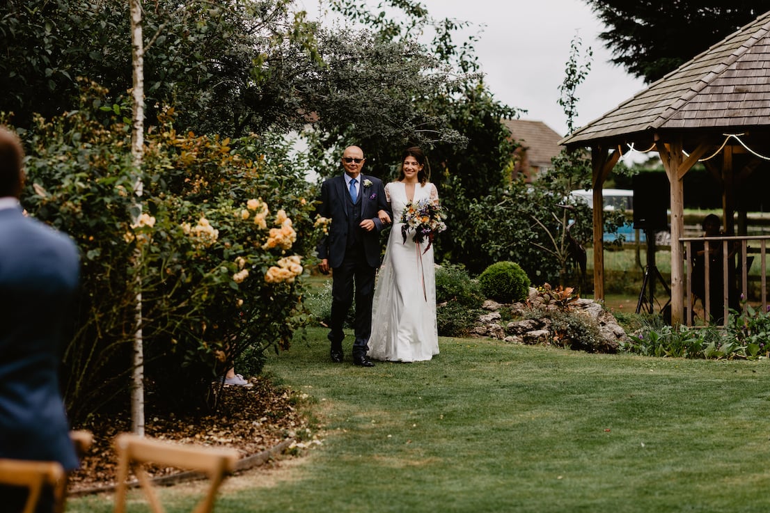 Jess & James stunning PapaKåta Sperry & Tipi Tent Wedding in Aldworth, Berkshire. Photographed beautifully by Benjamin Stuart Photography; Walking down the ailse