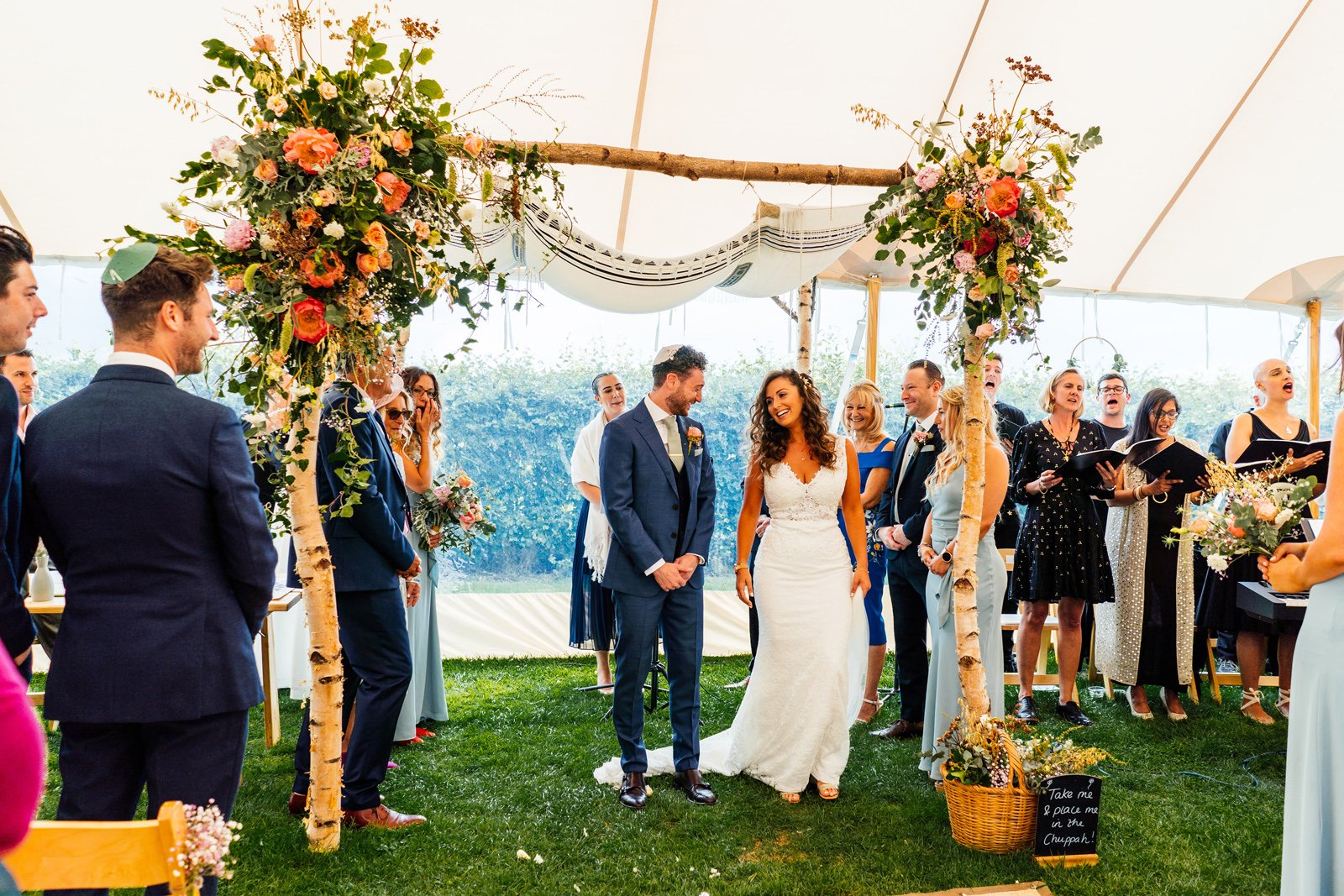 Alana & Adam Stunning PapaKåta Sperry Tent Wedding in Huntingdon, Cambridgeshire. Photography by Aaron Collett; Beautiful Ceremony Arch