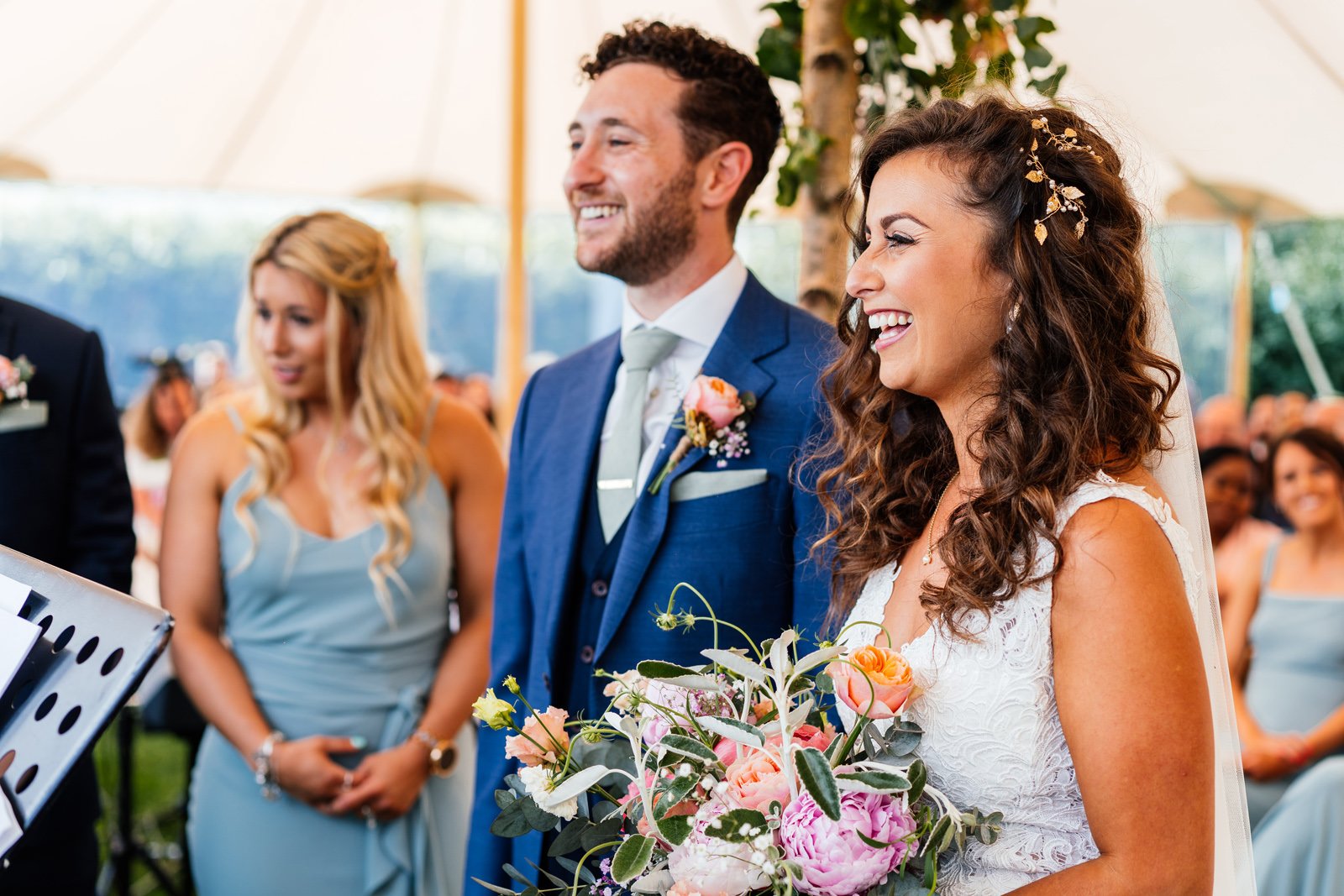 Alana & Adam Stunning PapaKåta Sperry Tent Wedding in Huntingdon, Cambridgeshire. Photography by Aaron Collett; Big smiles