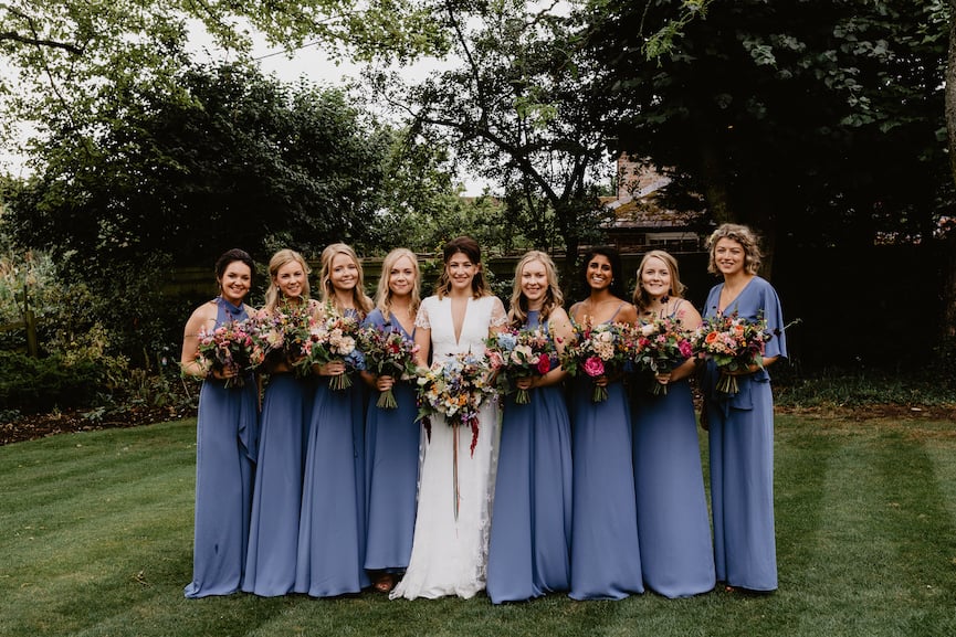 Jess & James stunning PapaKåta Sperry & Tipi Tent Wedding in Aldworth, Berkshire. Photographed beautifully by Benjamin Stuart Photography; Gorgeous Bridesmaids