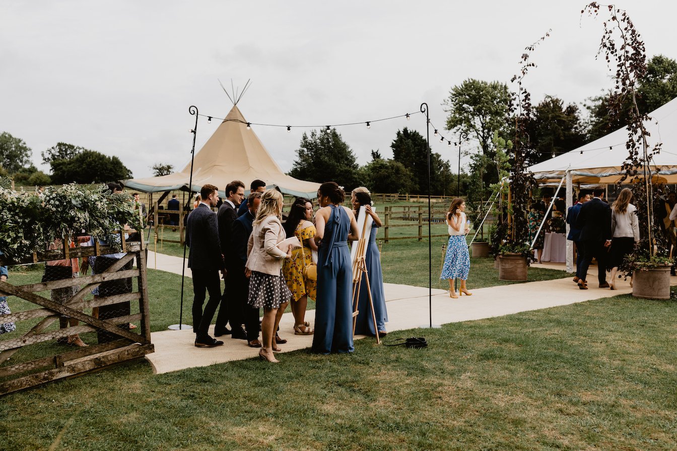 Jess & James stunning PapaKåta Sperry & Tipi Tent Wedding in Aldworth, Berkshire. Photographed beautifully by Benjamin Stuart Photography; Wedding Guests