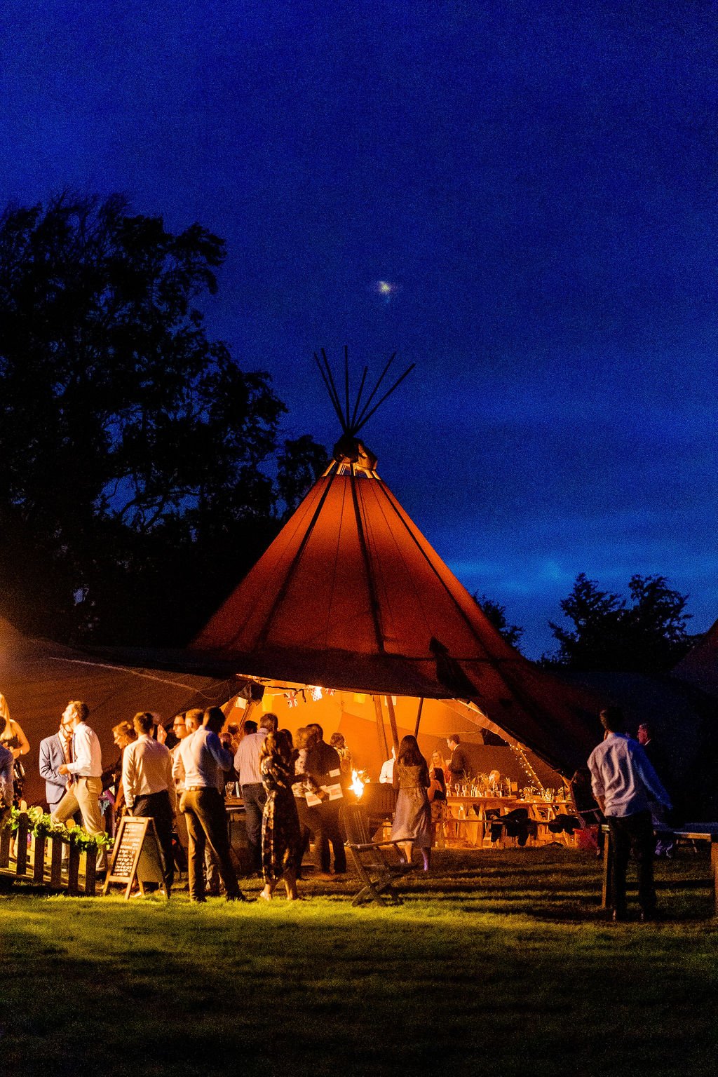 Laura & James Gorgeous PapaKåta Tipi Wedding in Yorkshire, Photographed by Joe Dodsworth Photography; Lit Up Tipi