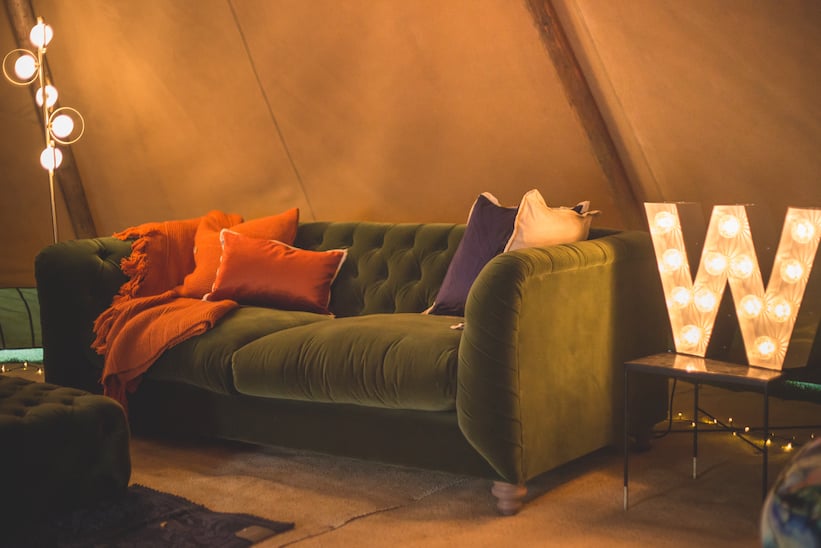 PapaKåta Tipi for Katie Woods "Come Down to the Woods" NO HOUSE RULES Party by Matt McCormick Photography; Chill Out area in Tipi