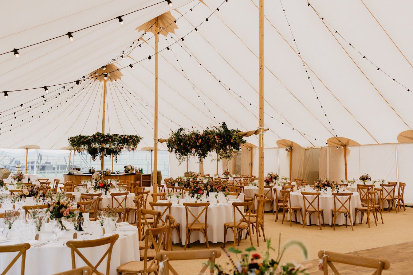 Jess & James stunning PapaKåta Sperry & Tipi Tent Wedding in Aldworth, Berkshire. Photographed beautifully by Benjamin Stuart Photography; Sperry Tent Interior