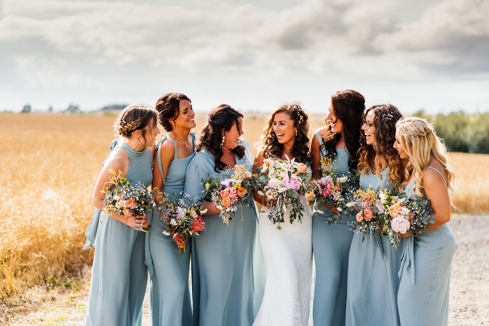 Alana & Adam Stunning PapaKåta Sperry Tent Wedding in Huntingdon, Cambridgeshire. Photography by Aaron Collett; Stunning Bridemaids Dresses