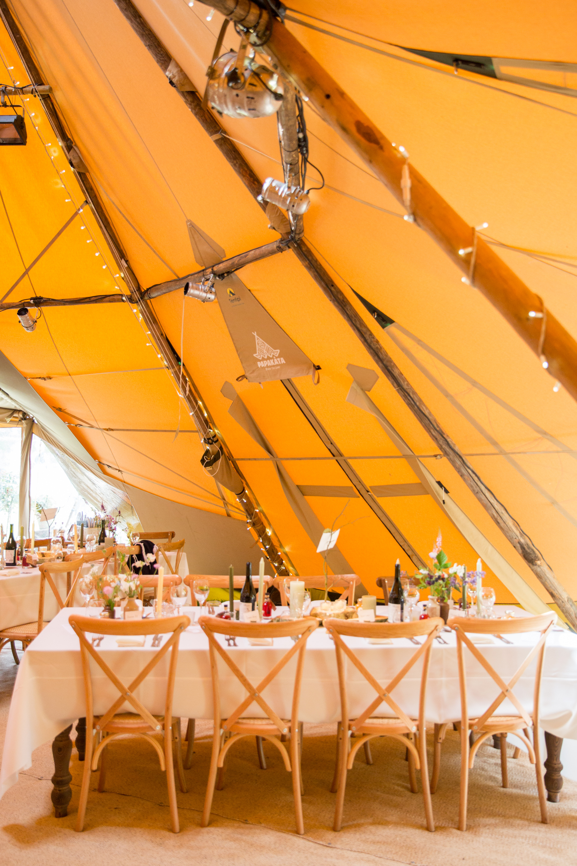 Jess & Rob's stunning PapaKåta Tipi Tent Wedding in Ilkley, West Yorkshire. Photography by Helen Warner; Tipi Interior