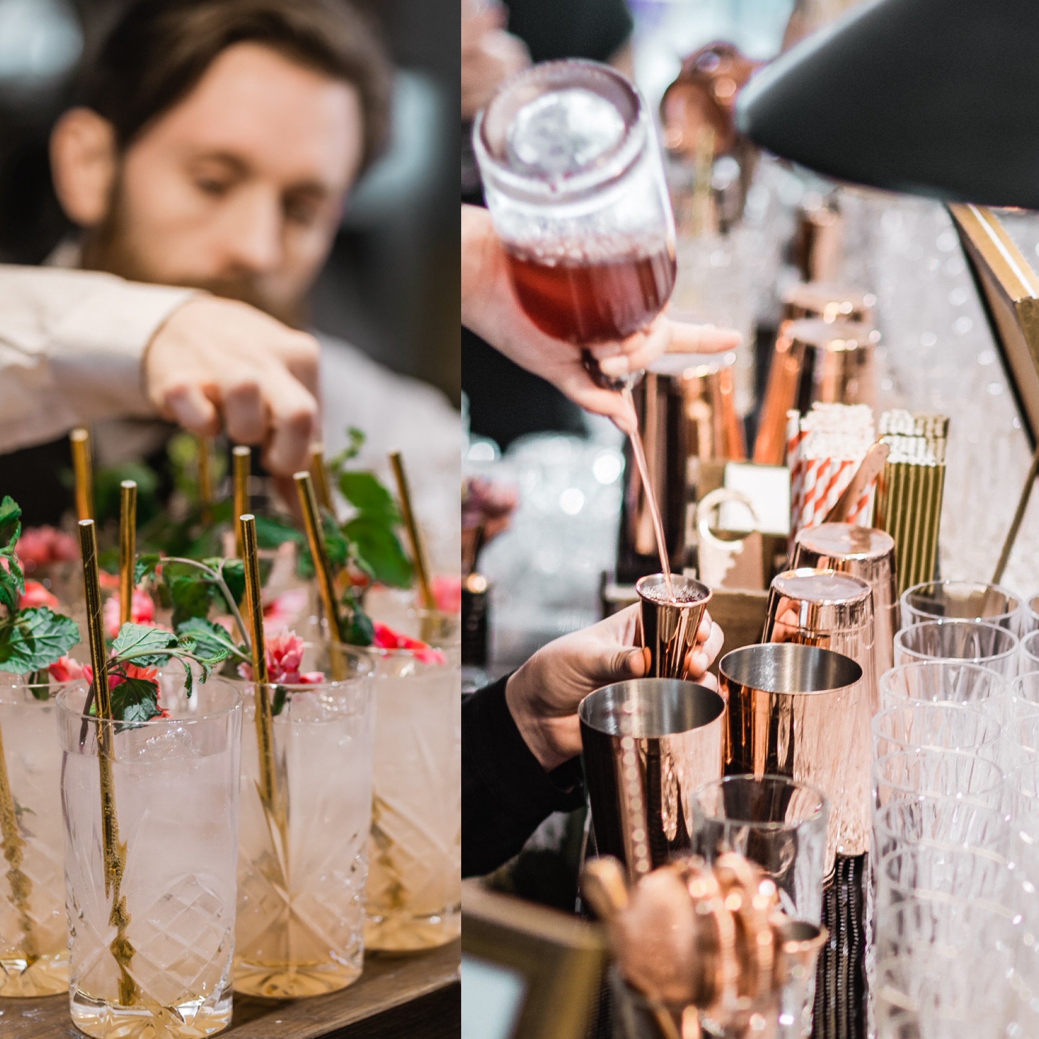 The Cocktail Service for the PapaKata Open Weekend Botanical and Copper details