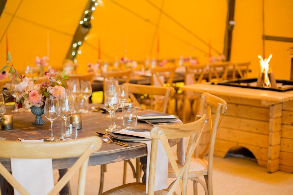 PapaKåta Autumn Open Weekend 2019 Tipi Tent, Photographed by Helen Warner Photography; Cosy Tipi Fire Pit