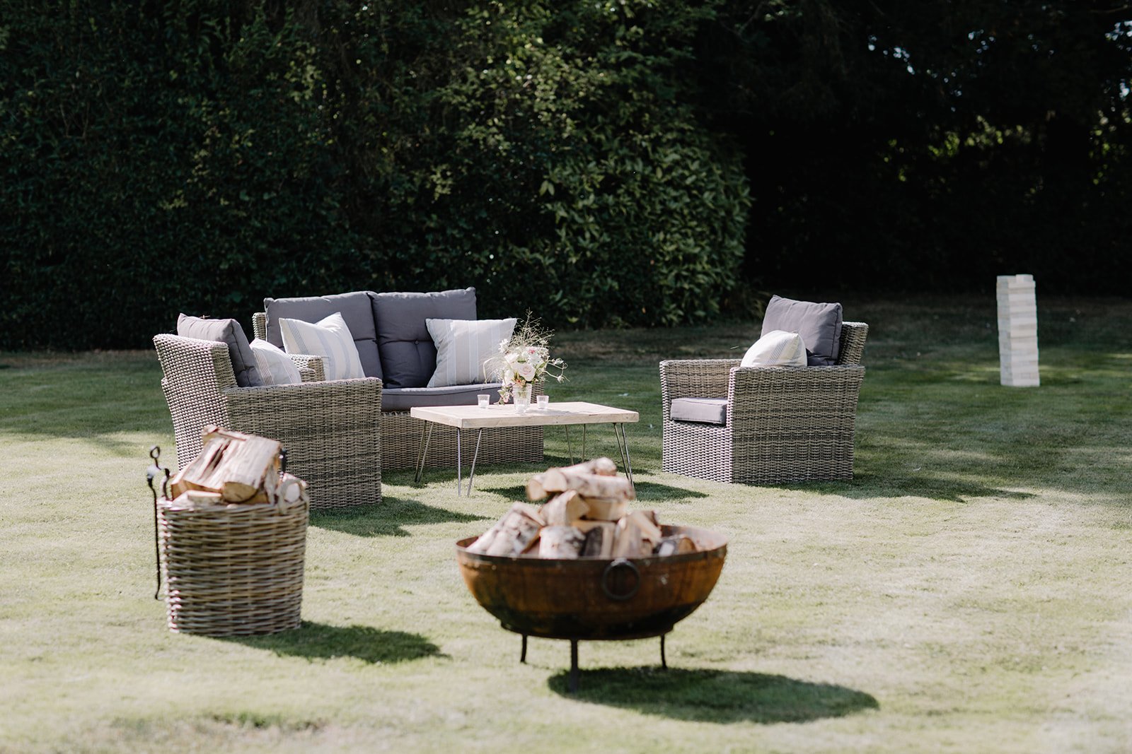Sophie & James Gorgeous PapaKåta Sperry Tent Wedding in Cambridgeshire, Photographed by Beccy Goddard Photography; Outdoor Chill Out Area