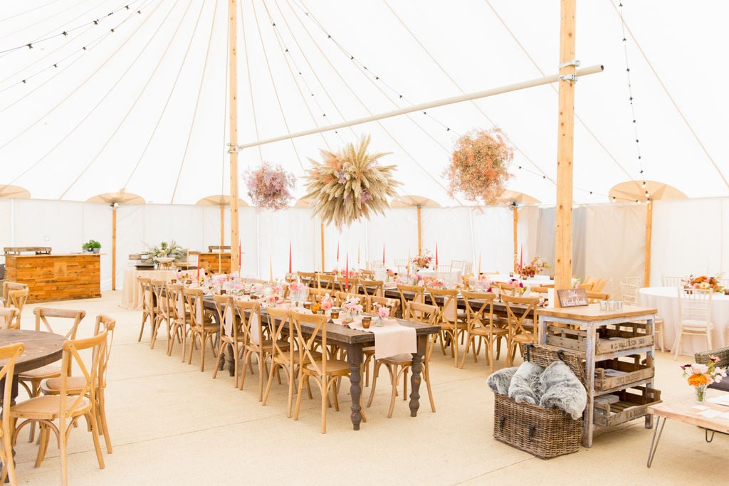 PapaKåta Autumn Open Weekend 2019 Sperry Tent, Photographed by Helen Warner Photography; 14 x 32m Sperry Tent Interior