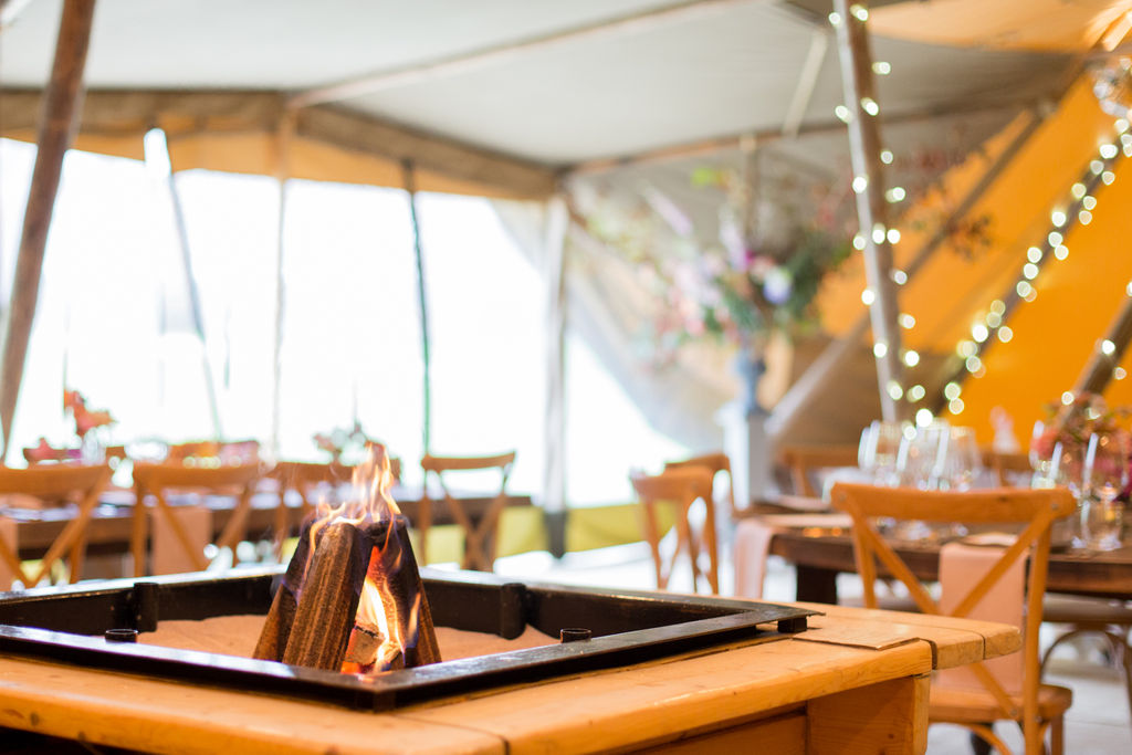 PapaKåta Autumn Open Weekend 2019 Tipi Tent, Photographed by Helen Warner Photography; Fire Pit