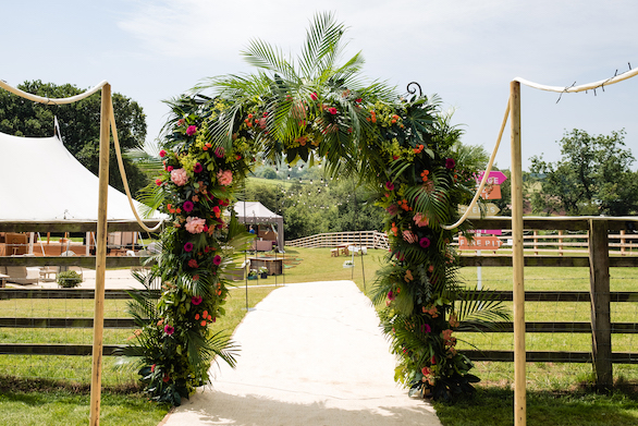 Sophie & Elliot Stunning PapaKåta Sperry Tent Wedding in Oldbury Village, Shropshire. Photographed by Andy Li Photography; Floral Archway Sophie & Elliot Stunning PapaKåta Sperry Tent Wedding in Oldbury Village, Shropshire. Photographed by Andy Li Photography; Floral Archway