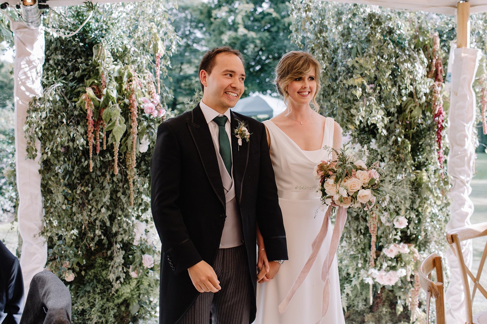 Sophie & James Gorgeous PapaKåta Sperry Tent Wedding in Cambridgeshire, Photographed by Beccy Goddard Photography; Bride & Groom!