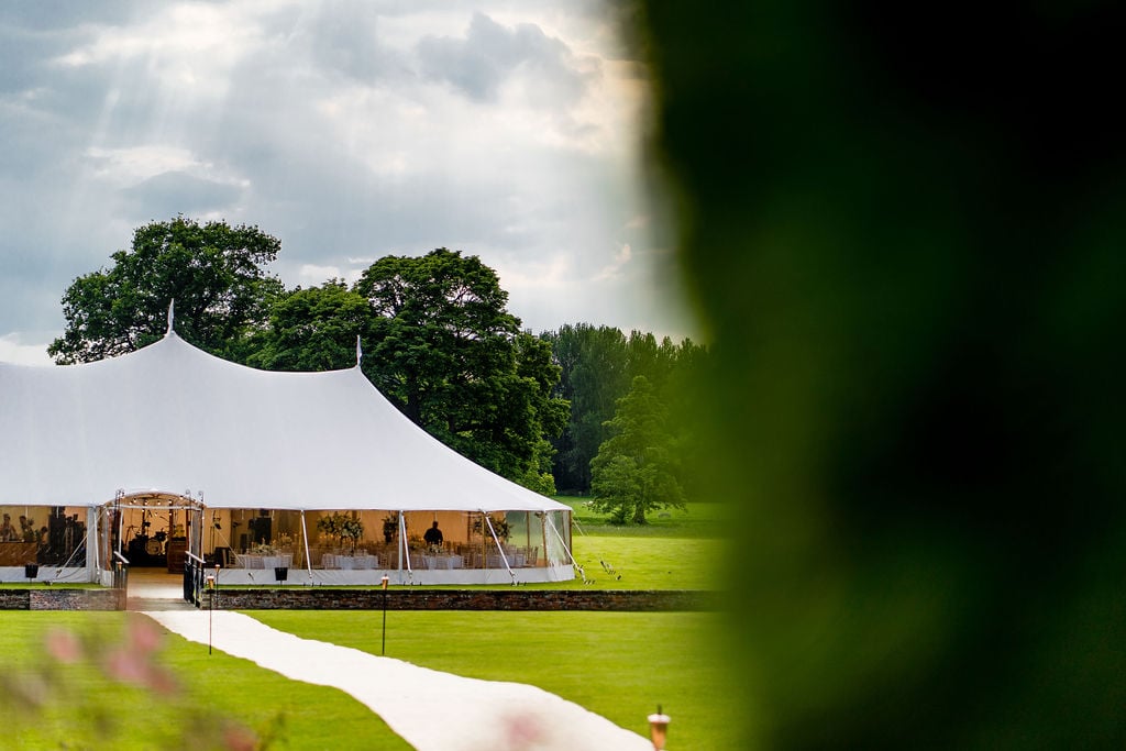 Fi & James PapaKåta Sperry Tent Wedding at Newby Hall in Yorkshire. Photographed by Joe Dodsworth Photography; Stunning Sperry Tent