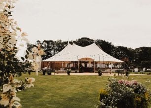 Ruth & Alex PapaKåta Sperry Tent Wedding in Angus, Scotland. Photographed by Anna Urban Photography; Beautiful Sperry Tent Exterior