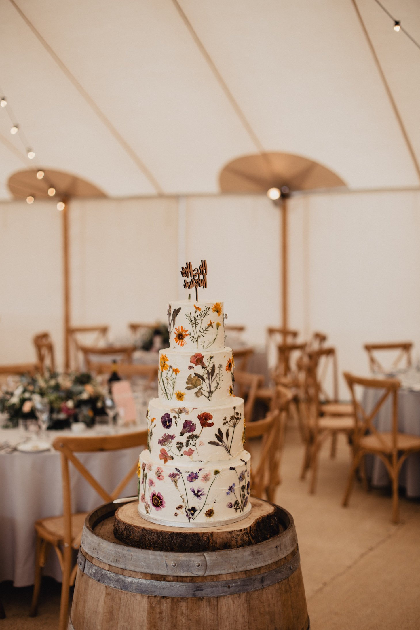 Isabel & Ope Stunning PapaKåta Sperry Tent Wedding at Buckhurst Park, Withyham. Photography by Ben & Kadin; Beautiful Wedding Cake
