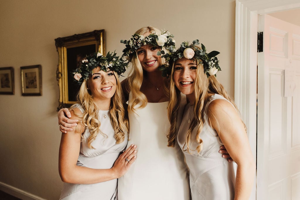 Ruth & Alex PapaKåta Sperry Tent Wedding in Angus, Scotland. Photographed by Anna Urban Photography; Bridesmaids