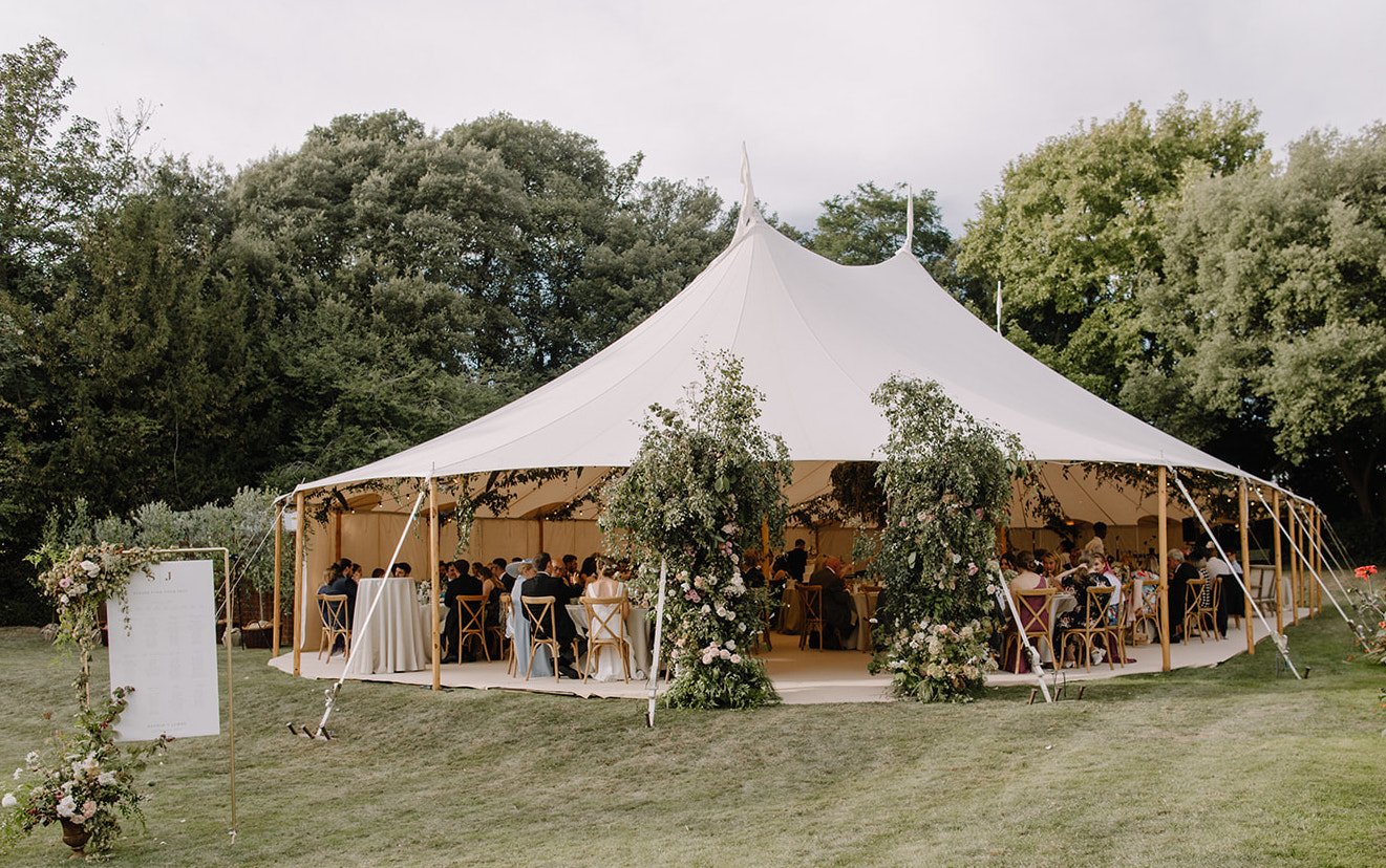 Sophie & James Gorgeous PapaKåta Sperry Tent Wedding in Cambridgeshire, Photographed by Beccy Goddard Photography; Stunning Sperry Exterior