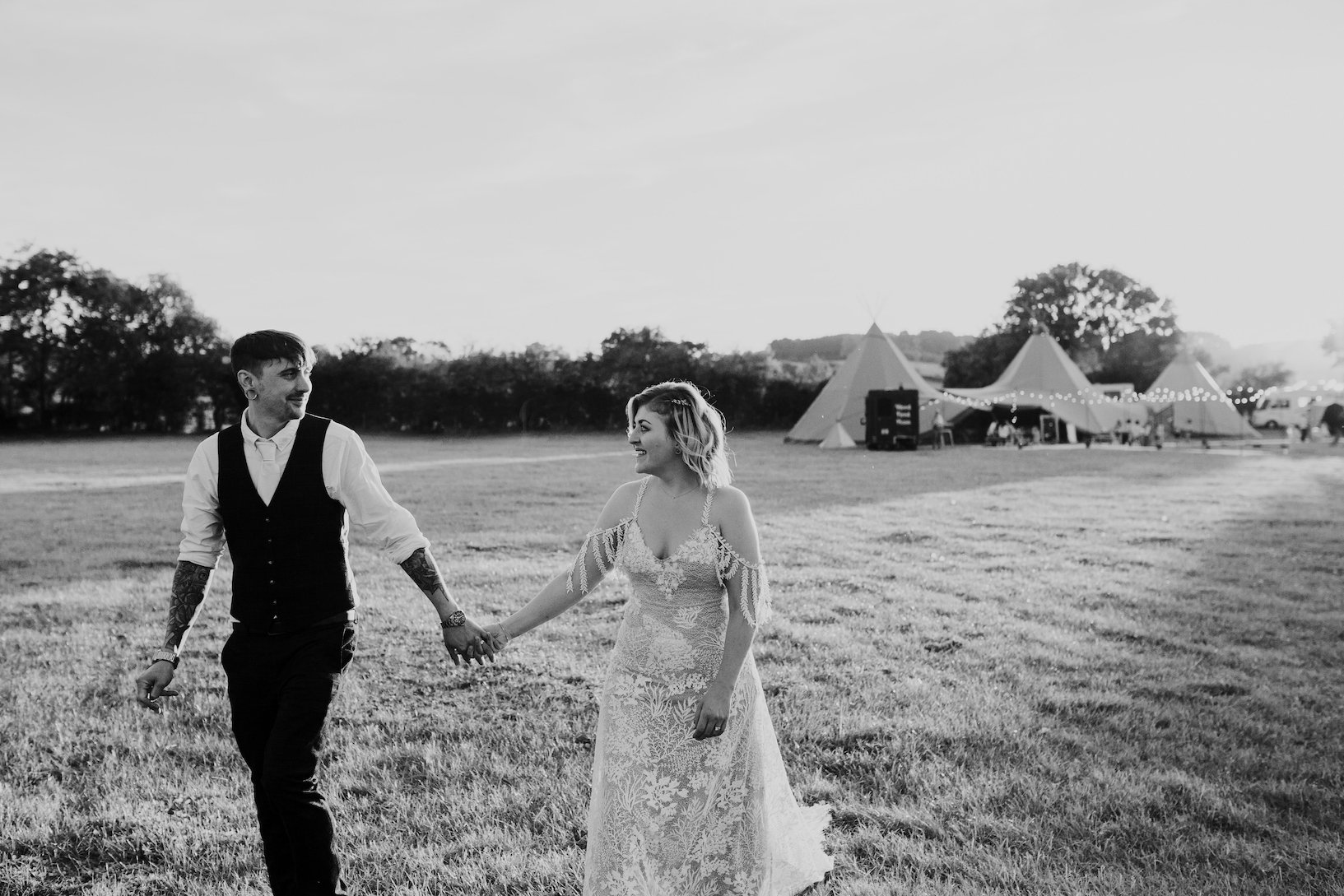 Katie & Tim Gorgeous PapaKåta Tipi Tent Wedding at Hawbridge Farm. Photographed by Hayley Savage Photography; Outdoor Wedding