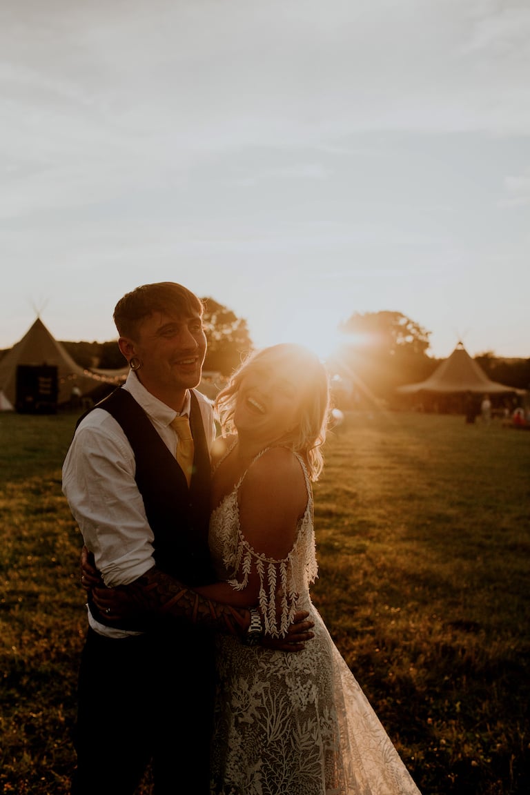 Katie & Tim Gorgeous PapaKåta Tipi Tent Wedding at Hawbridge Farm. Photographed by Hayley Savage Photography; That Just Married Feeling