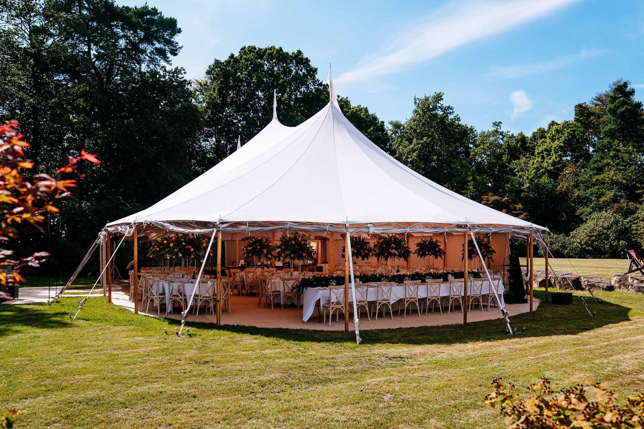 Tara & Garry Beautiful PapaKåta Sperry Tent & Naked Tipi Wedding in Virginia Water, Sarah Legge Photography; Open Sperry Tent