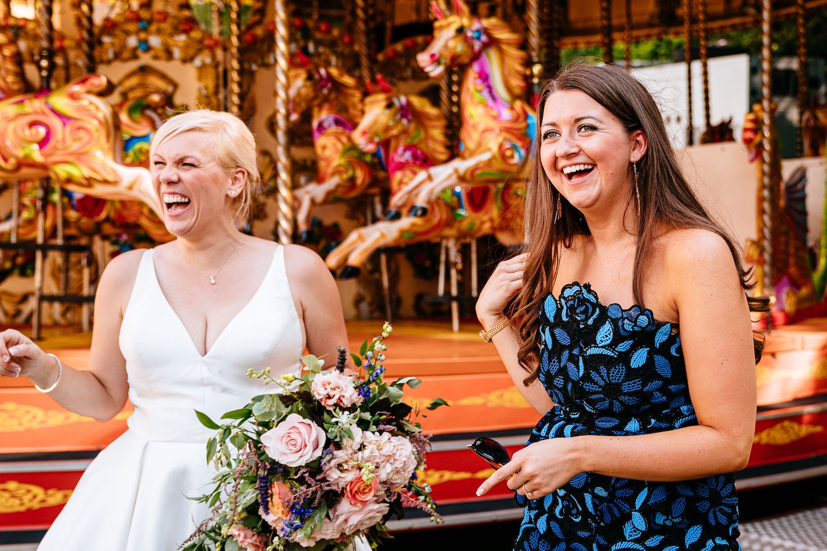 Tara & Garry Beautiful PapaKåta Sperry Tent & Naked Tipi Wedding in Virginia Water, Sarah Legge Photography; Carousel Excitement