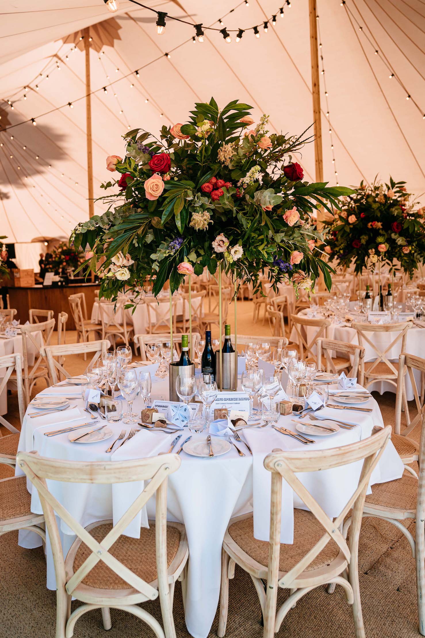 Tara & Garry Beautiful PapaKåta Sperry Tent & Naked Tipi Wedding in Virginia Water, Sarah Legge Photography; Sperry Interior