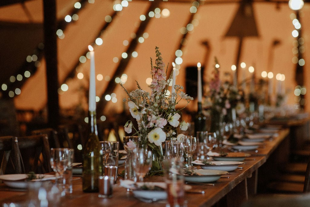 Georgie & Will Stunning PapaKåta Tipi Tent Wedding near Henley-on-Thames, Oxfordshire. Captured beautifully by Olivia & Dan Photography; Sparkling Fairy Lights