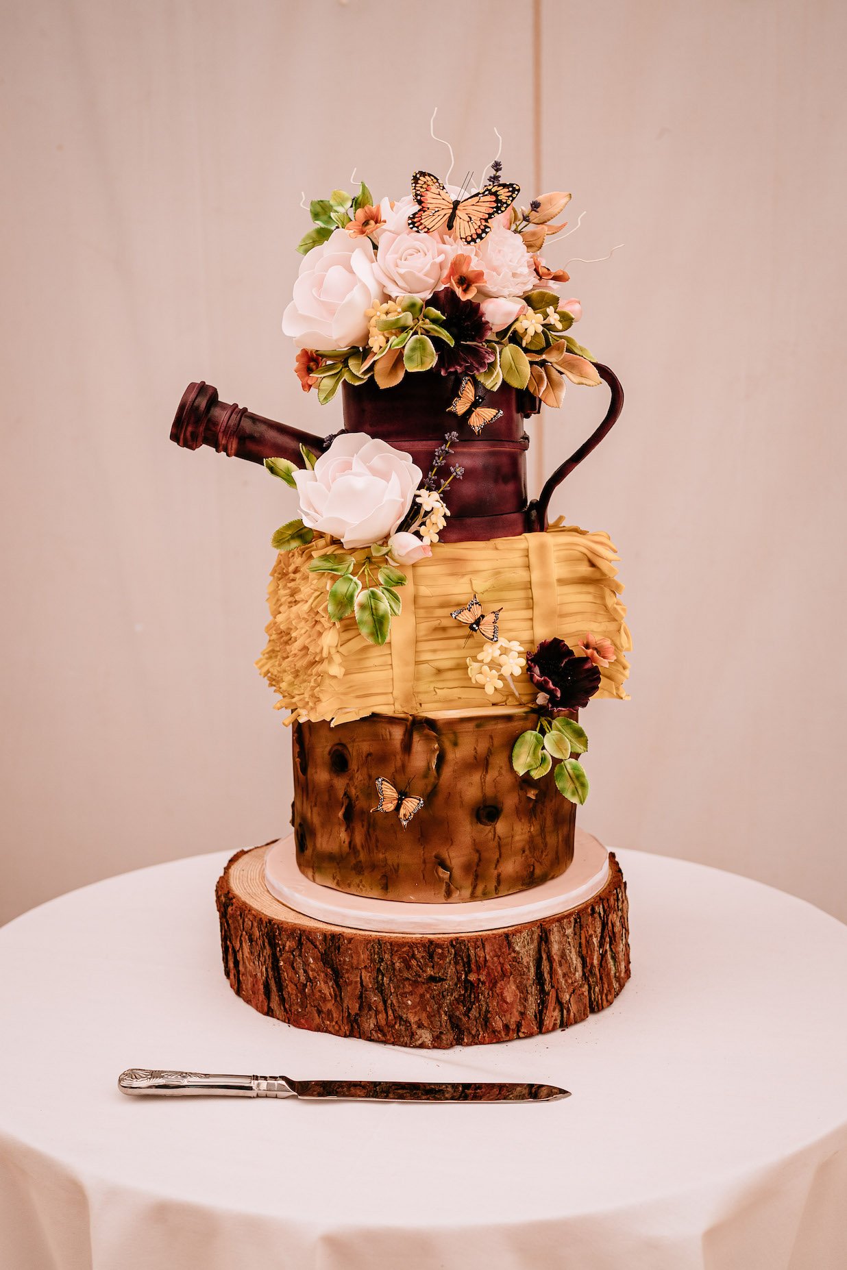 Tara & Garry Beautiful PapaKåta Sperry Tent & Naked Tipi Wedding in Virginia Water, Sarah Legge Photography; Amazing Wedding Cake