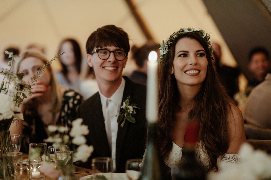 Georgie & Will Stunning PapaKåta Tipi Tent Wedding near Henley-on-Thames, Oxfordshire. Captured beautifully by Olivia & Dan Photography; Speeches