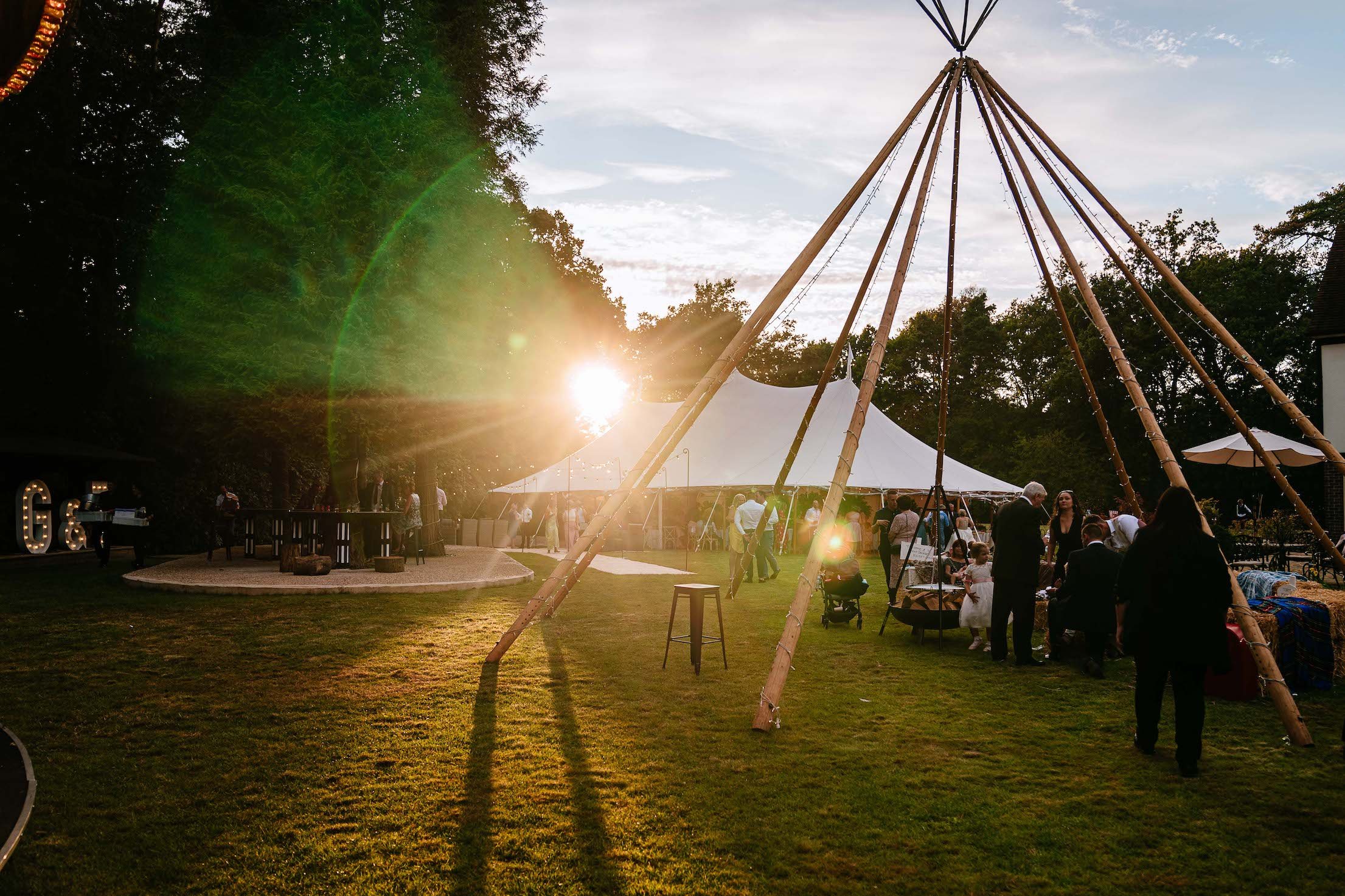 Tara & Garry Beautiful PapaKåta Sperry Tent & Naked Tipi Wedding in Virginia Water, Sarah Legge Photography; Naked Tipi