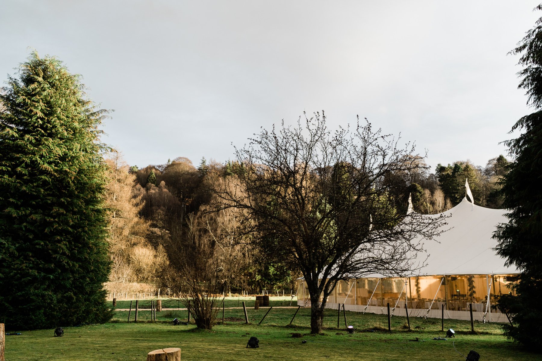 Gill & Alastair Beautiful PapaKåta Sperry Tent Wedding in Craigellachie, Moray, Scotland. Chris Henderson Photography; Winter Sperry Wedding