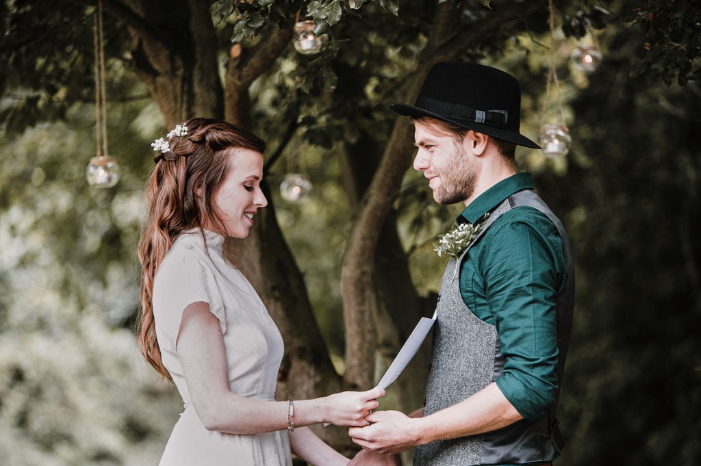 Gem & James Beautiful PapaKåta Tipi Tent Wedding in Hertfordshire, Kat Hill Photography; Wedding Vows Gem & James Beautiful PapaKåta Tipi Tent Wedding in Hertfordshire, Kat Hill Photography; Wedding Vows