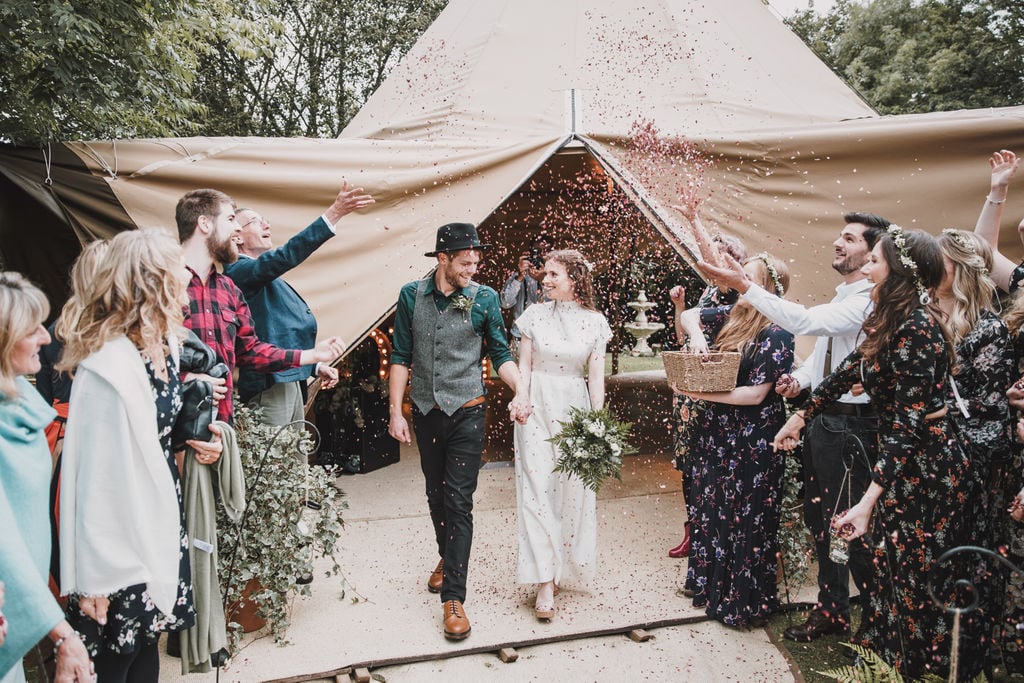 Gem & James Beautiful PapaKåta Tipi Tent Wedding in Hertfordshire, Kat Hill Photography; Confetti Throw! Gem & James Beautiful PapaKåta Tipi Tent Wedding in Hertfordshire, Kat Hill Photography; Confetti Throw!