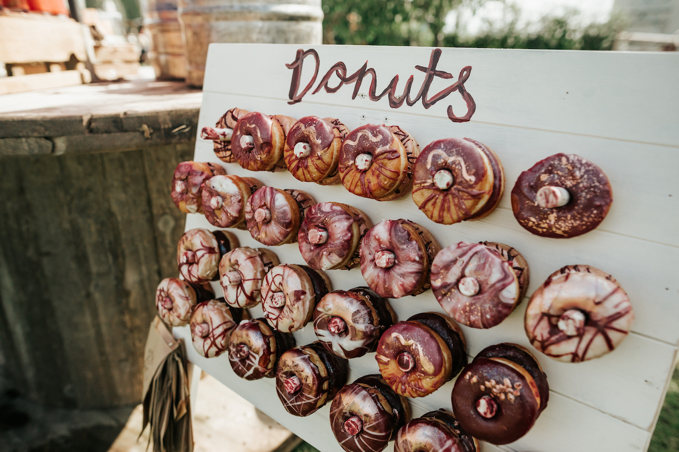Leanne & Michael Gorgeous PapaKåta Tipi Tent Wedding in North Yorkshire, Photography by Charli; Donut Wall