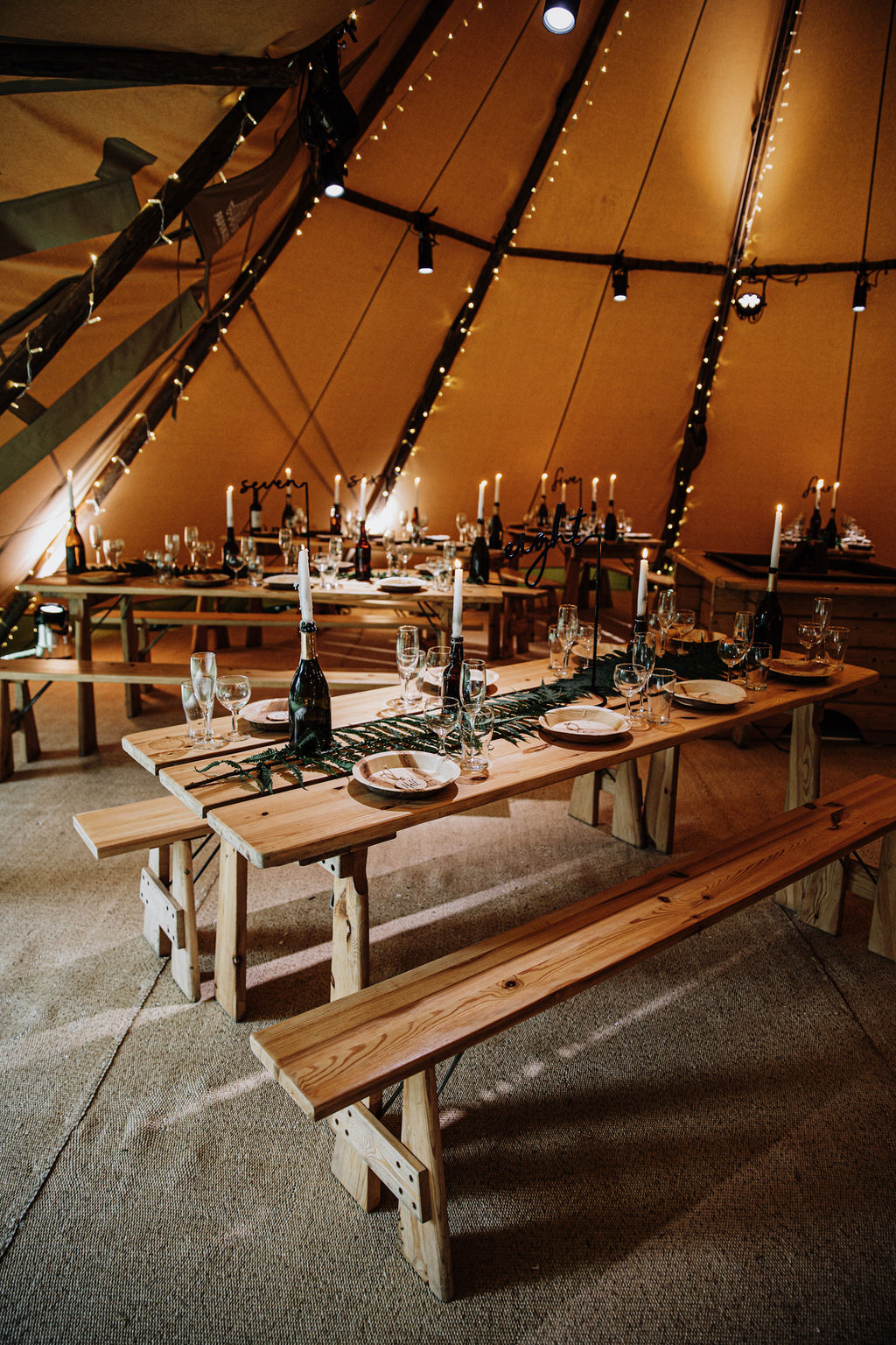 Gem & James Beautiful PapaKåta Tipi Tent Wedding in Hertfordshire, Kat Hill Photography; Wooden Tables & Benches Gem & James Beautiful PapaKåta Tipi Tent Wedding in Hertfordshire, Kat Hill Photography; Wooden Tables & Benches